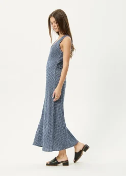 Dresses<Afends Shipwreck  - Seersucker Maxi Dress Marlin