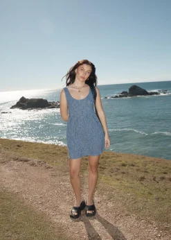Dresses<Afends Shipwreck Jesse  - Seersucker Mini Dress Marlin