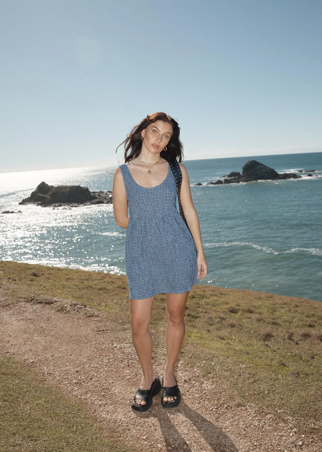 Dresses<Afends Shipwreck Jesse - Seersucker Mini Dress Marlin