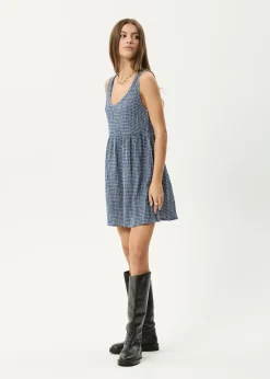 Dresses<Afends Shipwreck Jesse - Seersucker Mini Dress Marlin
