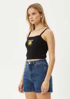Sleeveless<Afends Sky High - Rib Singlet Black
