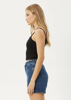 Sleeveless<Afends Sky High - Rib Singlet Black