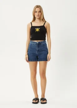 Sleeveless<Afends Sky High - Rib Singlet Black