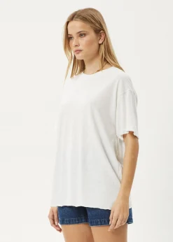 Tees & Shirts|Essentials<Afends Slay  - Oversized Tee White
