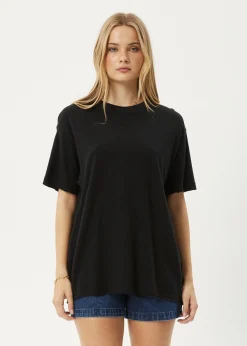 Tees & Shirts|Essentials<Afends Slay  - Oversized Tee Black