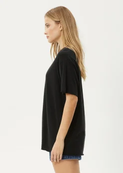 Tees & Shirts|Essentials<Afends Slay  - Oversized Tee Black