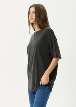 Tees & Shirts|Essentials<Afends Slay  - Oversized Tee Stone Black