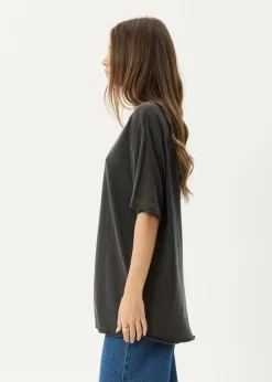 Tees & Shirts|Essentials<Afends Slay  - Oversized Tee Stone Black