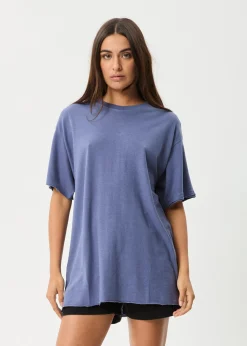 Tees & Shirts|Essentials<Afends Slay  - Oversized Tee Washed Marlin