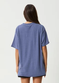 Tees & Shirts|Essentials<Afends Slay  - Oversized Tee Washed Marlin