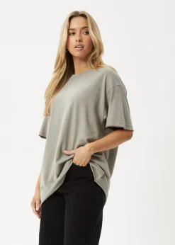 Tees & Shirts|Essentials<Afends Slay  - Oversized Tee Olive