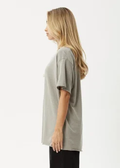 Tees & Shirts|Essentials<Afends Slay  - Oversized Tee Olive