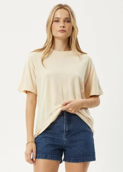 Essentials|Tees & Shirts<Afends Slay  - Oversized Tee Sand