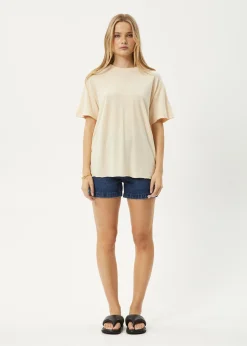 Essentials|Tees & Shirts<Afends Slay  - Oversized Tee Sand