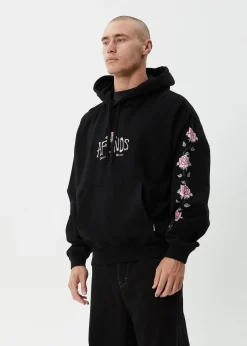 Sweaters & Hoodies<Afends Smell The Roses  - Boxy Hoodie Black