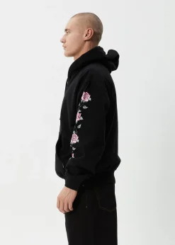 Sweaters & Hoodies<Afends Smell The Roses  - Boxy Hoodie Black