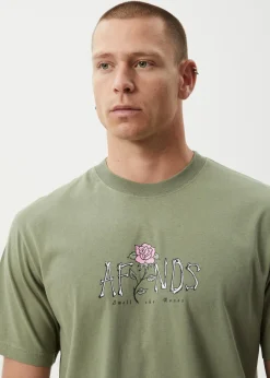 T-Shirts<Afends Smell The Roses  - Retro Tee Oil Green
