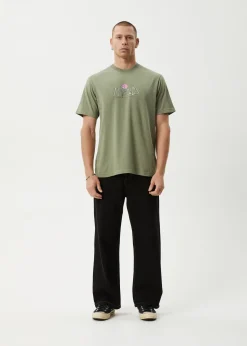 T-Shirts<Afends Smell The Roses  - Retro Tee Oil Green