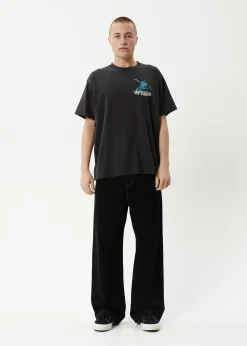 T-Shirts<Afends Smiling Assassin  - Boxy Tee Stone Black