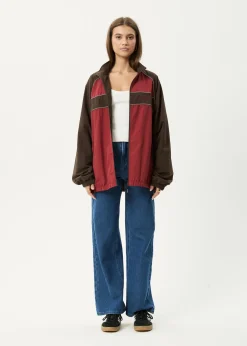 Jackets|Outerwear<Afends Spicy  - Sports Spray Jacket Burgundy