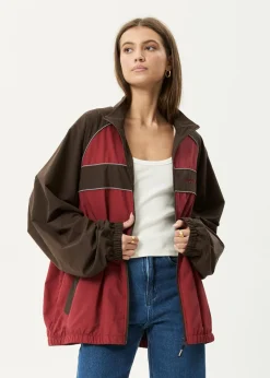 Jackets|Outerwear<Afends Spicy  - Sports Spray Jacket Burgundy