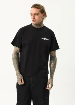 T-Shirts<Afends Spiked  - Heavyweight Boxy Tee Black
