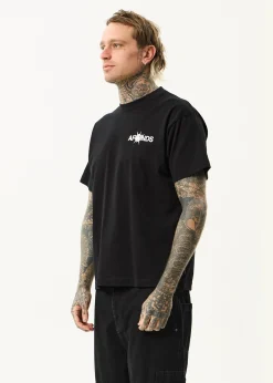 T-Shirts<Afends Spiked  - Heavyweight Boxy Tee Black