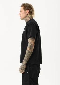 T-Shirts<Afends Spiked  - Heavyweight Boxy Tee Black