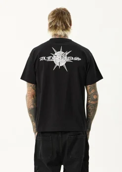 T-Shirts<Afends Spiked  - Heavyweight Boxy Tee Black