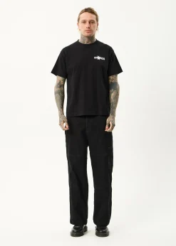 T-Shirts<Afends Spiked  - Heavyweight Boxy Tee Black