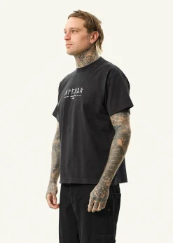 T-Shirts<Afends Spinal  - Boxy Tee Stone Black