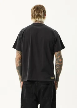 T-Shirts<Afends Spinal  - Boxy Tee Stone Black