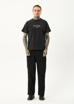 T-Shirts<Afends Spinal  - Boxy Tee Stone Black