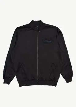 Jackets<Afends Spinal  - Track Zip Up Jacket Black