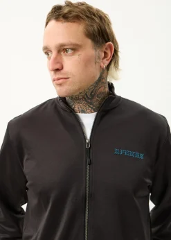 Jackets<Afends Spinal  - Track Zip Up Jacket Black
