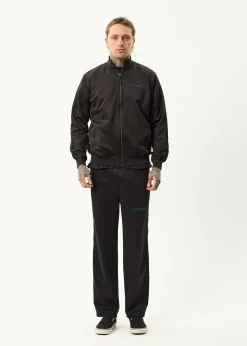 Jackets<Afends Spinal  - Track Zip Up Jacket Black