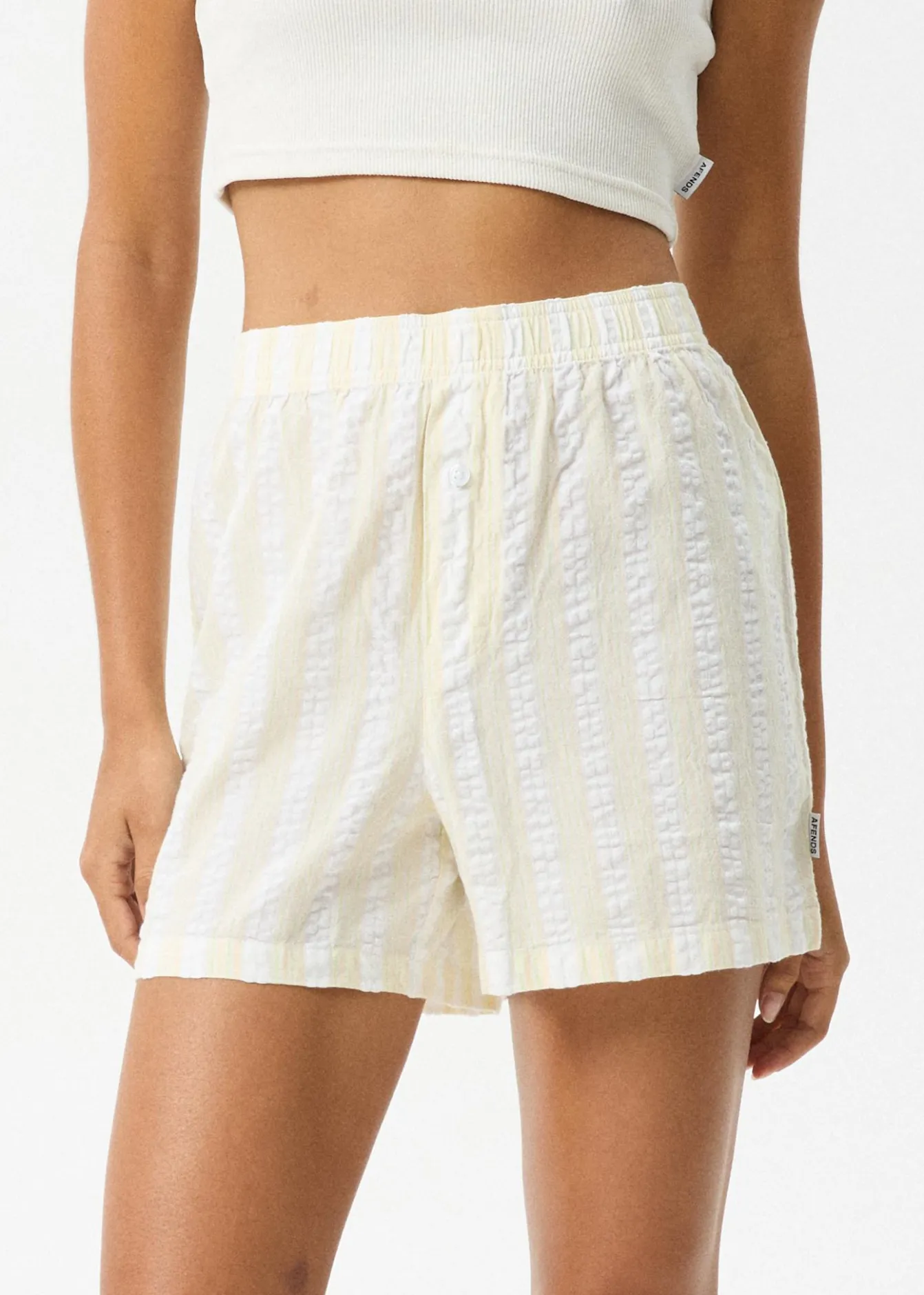 Sets & Co-Ords|Shorts<Afends Splice - Boxer Short White / Lemongrass