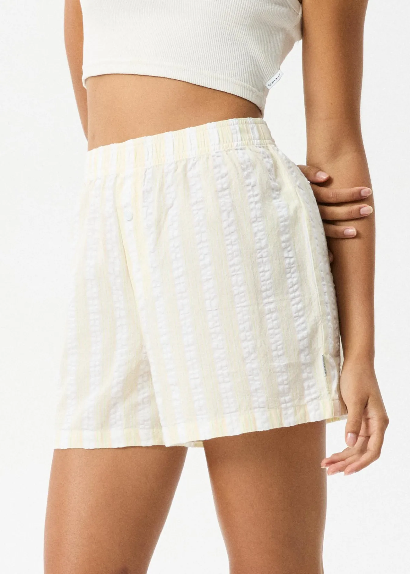 Sets & Co-Ords|Shorts<Afends Splice - Boxer Short White / Lemongrass