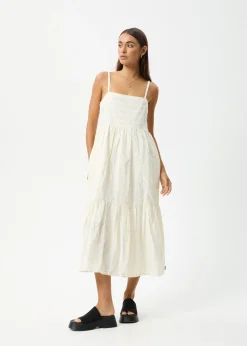Dresses<Afends Splice  - Maxi Dress White / Lemongrass