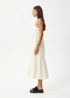 Dresses<Afends Splice  - Maxi Dress White / Lemongrass