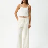 Pants|Sets & Co-Ords<Afends Splice  - Seersucker Wide Leg Pant White / Lemongrass