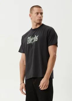 T-Shirts<Afends Sun Bite - Raglan Boxy Tee Stone Black