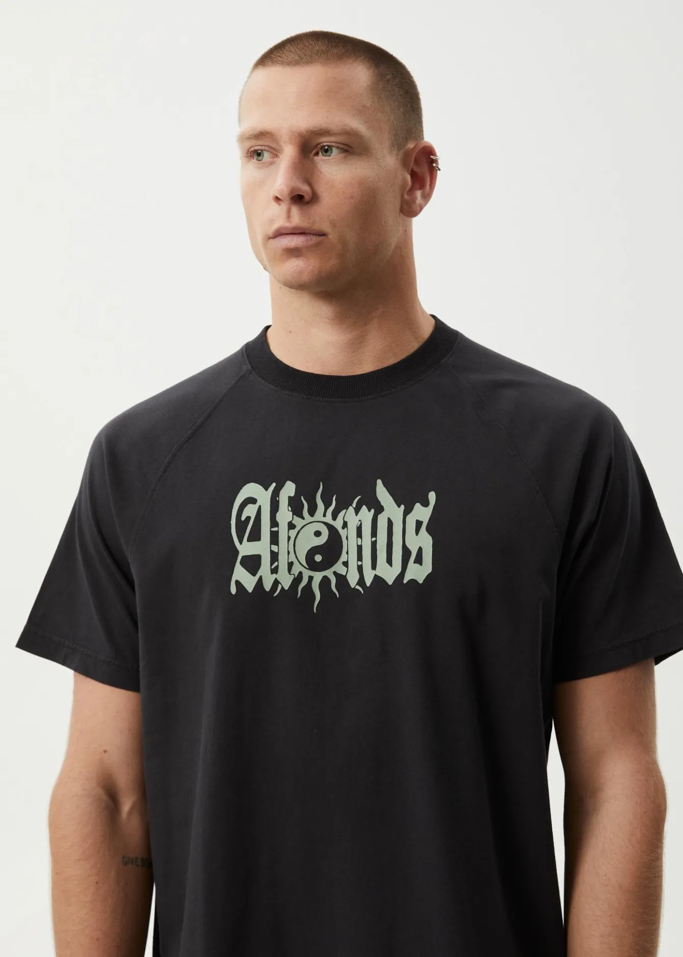 T-Shirts<Afends Sun Bite - Raglan Boxy Tee Stone Black