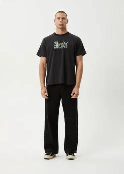 T-Shirts<Afends Sun Bite - Raglan Boxy Tee Stone Black