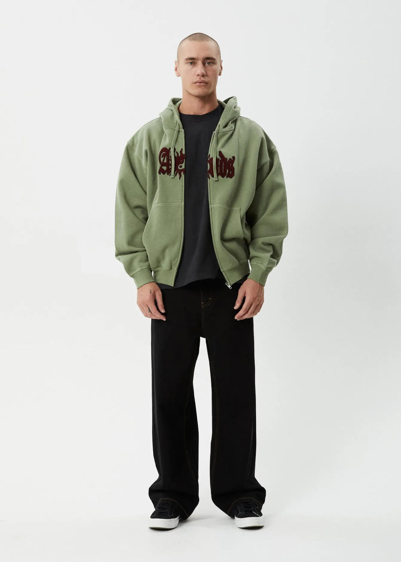 Sweaters & Hoodies<Afends Sun Bite - Zip Hood Oil Green