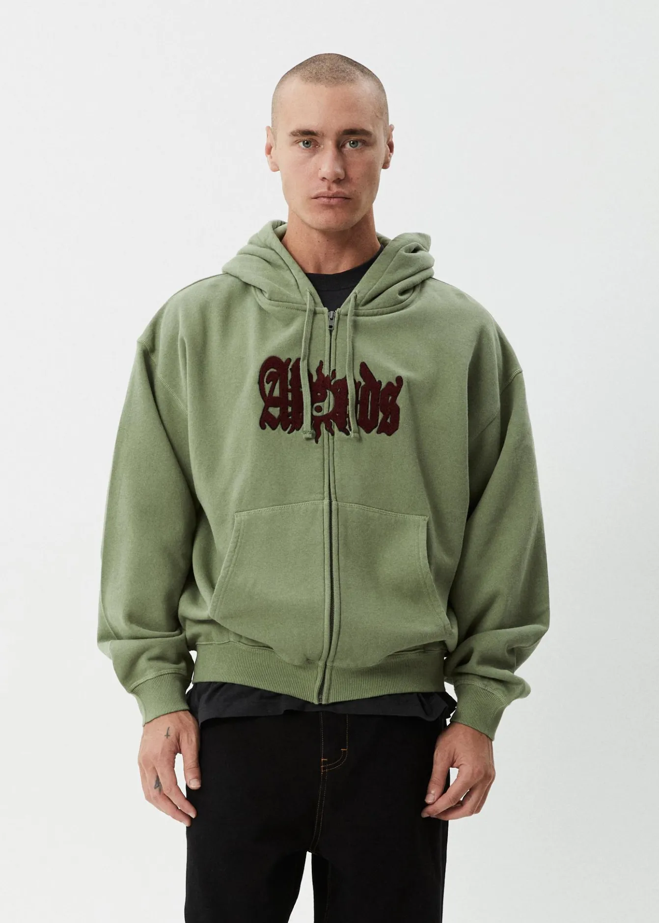 Sweaters & Hoodies<Afends Sun Bite - Zip Hood Oil Green