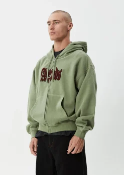 Sweaters & Hoodies<Afends Sun Bite - Zip Hood Oil Green