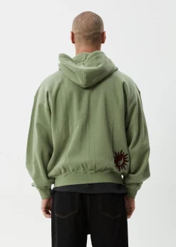 Sweaters & Hoodies<Afends Sun Bite - Zip Hood Oil Green