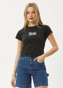 Tees & Shirts<Afends Sunbite  - Baby Tee Stone Black