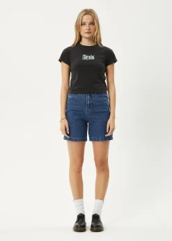 Tees & Shirts<Afends Sunbite  - Baby Tee Stone Black